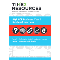 AQA GCE Business Topics 7-8 Retrieval Practice+ Workbook (pack of 10)
